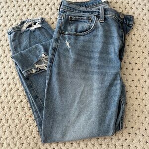 American Eagle Outfitters Blue Distressed Boyfriend Jeans